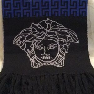 S5A, NEW/AUTH., 72in. “VERSACE” KNIT LOGO SCARF
